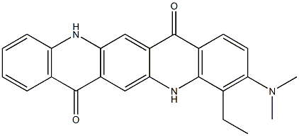 3-(Dimethylamino)-4-ethyl-5,12-dihydroquino[2,3-b]acridine-7,14-dione Struktur