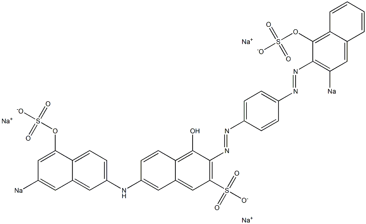 4-Hydroxy-7-[(5-hydroxy-7-sodiosulfo-2-naphthalenyl)amino]-3-[4-[(1-hydroxy-3-sodiosulfo-2-naphthalenyl)azo]phenylazo]naphthalene-2-sulfonic acid sodium salt Struktur