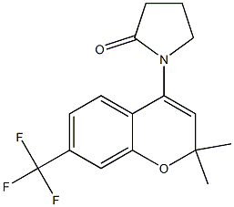 1-(7-Trifluoromethyl-2,2-dimethyl-2H-1-benzopyran-4-yl)pyrrolidin-2-one Struktur