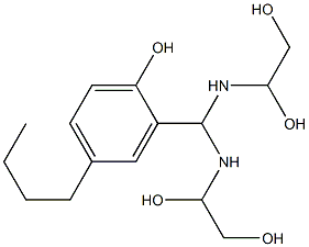 2-[Bis[(1,2-dihydroxyethyl)amino]methyl]-4-butylphenol Struktur