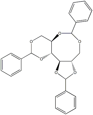 1-O,5-O:2-O,3-O:4-O,6-O-Tribenzylidene-D-glucitol Struktur