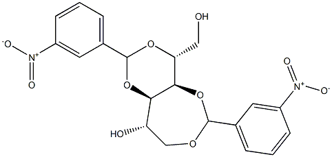 1-O,4-O:3-O,5-O-Bis(3-nitrobenzylidene)-D-glucitol Struktur