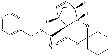 (4aR,5S,8R,8aS)-4a,5,8,8a-Tetrahydro-4-oxospiro[5,8-methano-4H-1,3-benzodioxin-2,1'-cyclohexane]-4a-carboxylic acid benzyl ester Struktur