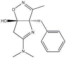 (3aR,6aS)-6,6a-Dihydro-3-methyl-3a-benzyl-5-(dimethylamino)-3aH-1-oxa-2,4-diazapentalen-6a-ol Struktur