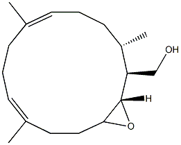 (1S,2S,3S,7E,11E)-3,4-Epoxy-1,7,11-trimethylcyclotetradeca-7,11-diene-2-methanol Struktur