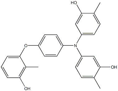 N,N-Bis(3-hydroxy-4-methylphenyl)-4-(3-hydroxy-2-methylphenoxy)benzenamine Struktur