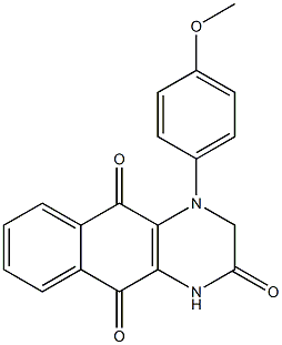 3,4-Dihydro-4-[4-methoxyphenyl]benzo[g]quinoxaline-2,5,10(1H)-trione Struktur