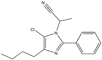 4-Butyl-5-chloro-1-(1-cyanoethyl)-2-phenyl-1H-imidazole Struktur