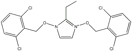 1,3-Bis(2,6-dichlorobenzyloxy)-2-ethyl-1H-imidazol-3-ium Struktur