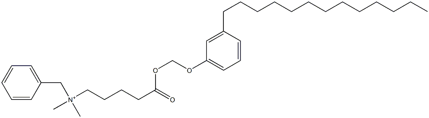 N,N-Dimethyl-N-benzyl-N-[4-[[(3-tridecylphenyloxy)methyl]oxycarbonyl]butyl]aminium Struktur