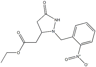 2-(2-Nitrobenzyl)-5-oxopyrazolidine-3-acetic acid ethyl ester Struktur