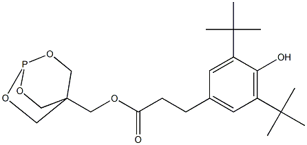 3-(3,5-Di-tert-butyl-4-hydroxyphenyl)propionic acid (2,6,7-trioxa-1-phosphabicyclo[2.2.2]octan-4-yl)methyl ester Struktur