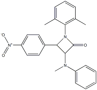 1-(2,6-Dimethylphenyl)-3-(methylphenylamino)-4-(4-nitrophenyl)azetidin-2-one Struktur