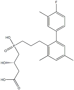 (3S)-3-Hydroxy-4-[hydroxy[3-[2-(4-fluoro-3-methylphenyl)-4,6-dimethylphenyl]propyl]phosphinyl]butyric acid Struktur