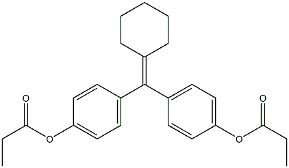 Bispropionic acid cyclohexylidenemethylenebis(4,1-phenylene) ester Struktur