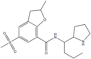 2,3-Dihydro-2-methyl-5-(methylsulfonyl)-N-[1-propyl-2-pyrrolidinylmethyl]benzofuran-7-carboxamide Struktur