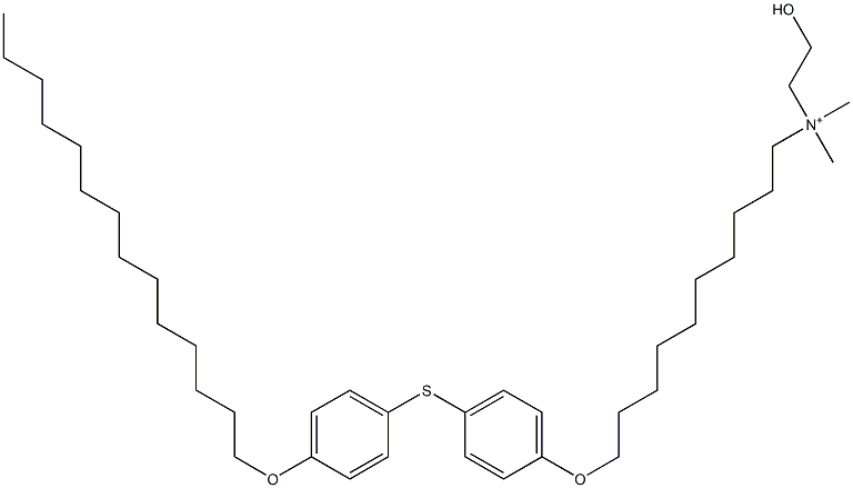 Dimethyl(2-hydroxyethyl)[10-[4-(4-tetradecyloxyphenylthio)phenoxy]decyl]aminium Struktur