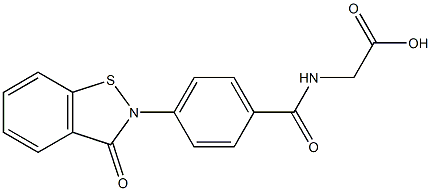 4-[(2,3-Dihydro-3-oxo-1,2-benzisothiazol)-2-yl]-N-(carboxymethyl)benzamide Struktur