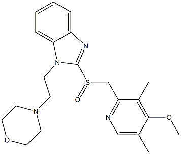 1-(2-Morpholinoethyl)-2-[(3,5-dimethyl-4-methoxy-2-pyridinyl)methylsulfinyl]-1H-benzimidazole Struktur