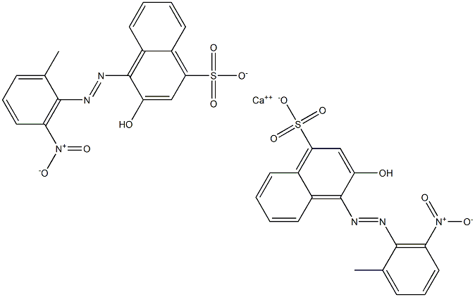 Bis[1-[(2-methyl-6-nitrophenyl)azo]-2-hydroxy-4-naphthalenesulfonic acid]calcium salt Struktur