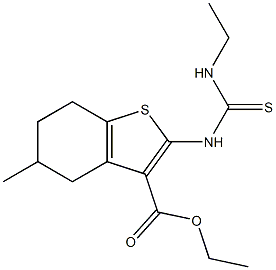 4,5,6,7-Tetrahydro-2-(3-ethylthioureido)-5-methylbenzo[b]thiophene-3-carboxylic acid ethyl ester Struktur