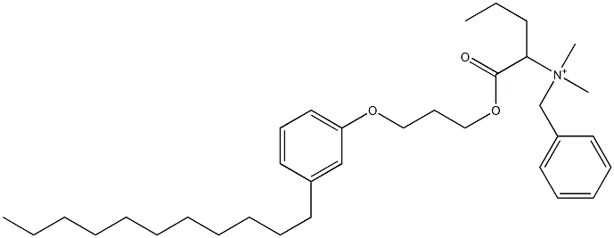 N,N-Dimethyl-N-benzyl-N-[1-[[3-(3-undecylphenyloxy)propyl]oxycarbonyl]butyl]aminium Struktur