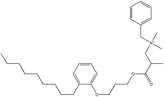 N,N-Dimethyl-N-benzyl-N-[2-[[3-(2-nonylphenyloxy)propyl]oxycarbonyl]propyl]aminium Struktur