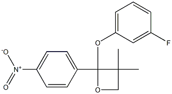 2-(4-Nitrophenyl)-2-(3-fluorophenoxy)-3,3-dimethyloxetane Struktur