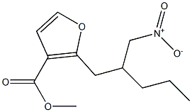 2-[2-(Nitromethyl)pentyl]furan-3-carboxylic acid methyl ester Struktur