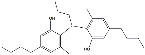 2,2'-Butylidenebis(3-methyl-5-butylphenol) Struktur