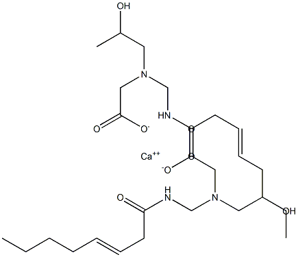 Bis[N-(2-hydroxypropyl)-N-(3-octenoylaminomethyl)glycine]calcium salt Struktur