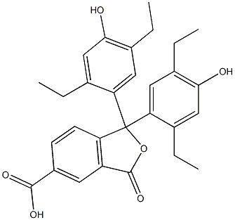 1,1-Bis(2,5-diethyl-4-hydroxyphenyl)-1,3-dihydro-3-oxoisobenzofuran-5-carboxylic acid Struktur