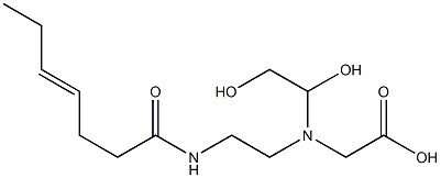 N-(1,2-Dihydroxyethyl)-N-[2-(4-heptenoylamino)ethyl]aminoacetic acid Struktur