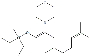 1-Morpholino-1-[[diethyl(methyl)silyl]oxymethylene]-3,7-dimethyl-6-octene Struktur