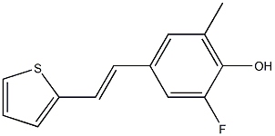 4-[(E)-2-(2-Thienyl)ethenyl]-2-fluoro-6-methylphenol Struktur