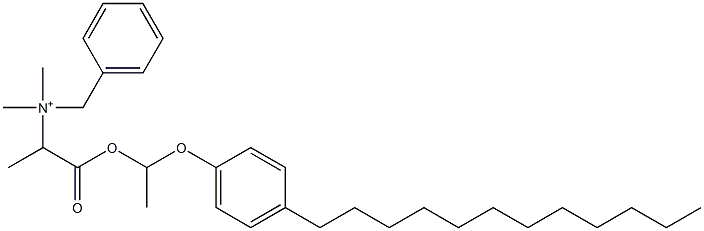 N,N-Dimethyl-N-benzyl-N-[1-[[1-(4-dodecylphenyloxy)ethyl]oxycarbonyl]ethyl]aminium Struktur