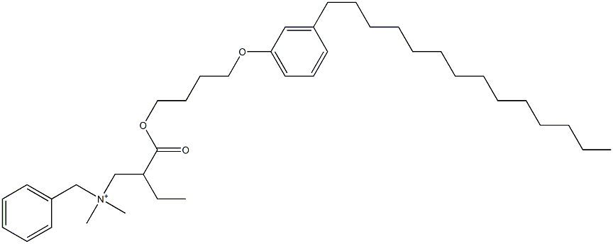 N,N-Dimethyl-N-benzyl-N-[2-[[4-(3-tetradecylphenyloxy)butyl]oxycarbonyl]butyl]aminium Struktur