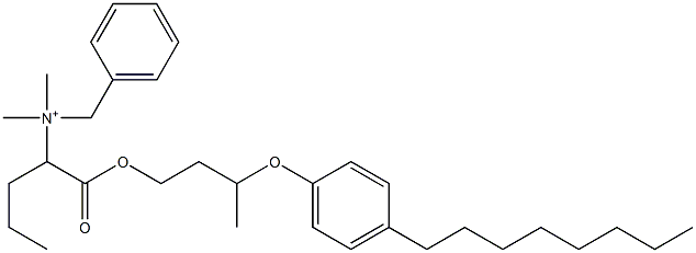 N,N-Dimethyl-N-benzyl-N-[1-[[3-(4-octylphenyloxy)butyl]oxycarbonyl]butyl]aminium Struktur