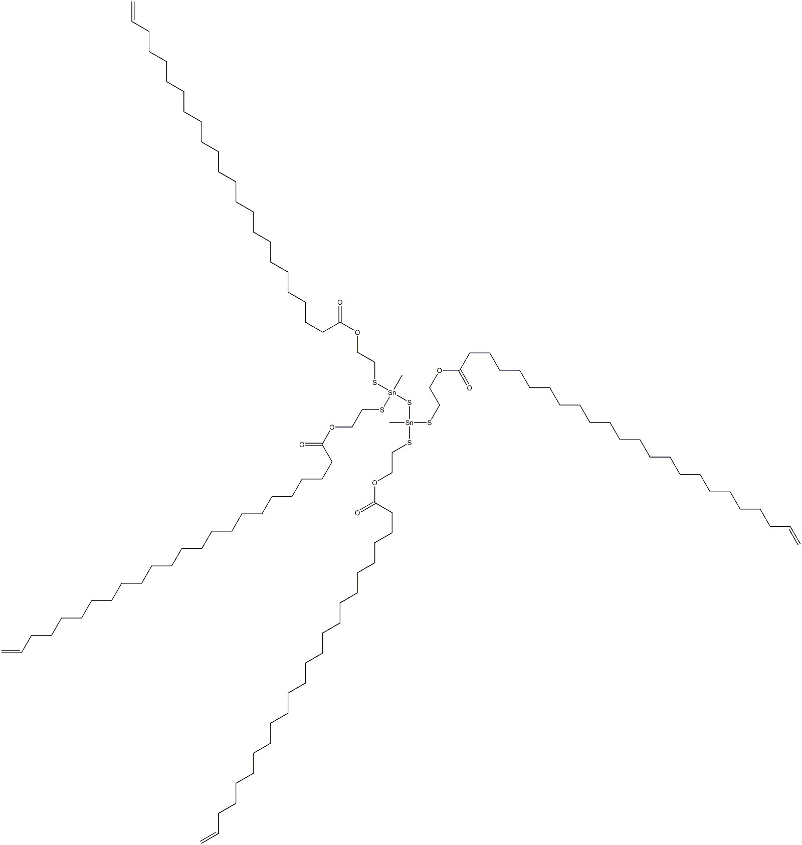 Bis[methylbis[[2-(22-tricosenylcarbonyloxy)ethyl]thio]stannyl] sulfide Struktur