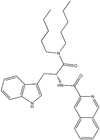 (R)-2-(3-Isoquinolinylcarbonylamino)-3-(1H-indol-3-yl)-N,N-dipentylpropanamide Struktur