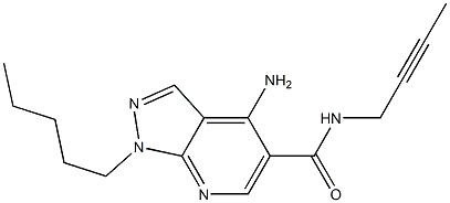 1-Pentyl-4-amino-N-(2-butynyl)-1H-pyrazolo[3,4-b]pyridine-5-carboxamide Struktur