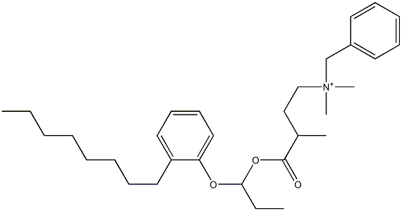 N,N-Dimethyl-N-benzyl-N-[3-[[1-(2-octylphenyloxy)propyl]oxycarbonyl]butyl]aminium Struktur