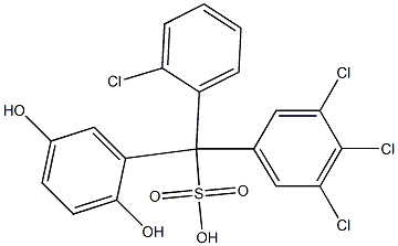 (2-Chlorophenyl)(3,4,5-trichlorophenyl)(2,5-dihydroxyphenyl)methanesulfonic acid Struktur