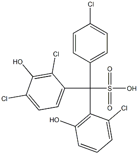 (4-Chlorophenyl)(2-chloro-6-hydroxyphenyl)(2,4-dichloro-3-hydroxyphenyl)methanesulfonic acid Struktur