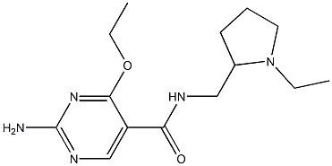 2-Amino-4-ethoxy-N-[(1-ethyl-2-pyrrolidinyl)methyl]-5-pyrimidinecarboxamide Struktur