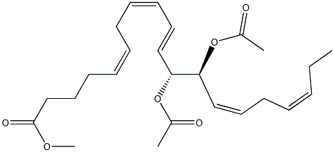 (5Z,8Z,10E,12R,13S,14Z,17Z)-12,13-Diacetoxy-5,8,10,14,17-icosapentaenoic acid methyl ester Struktur