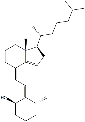 (4R,5E,7Z,10R)-9,10-Secocholesta-5,7,14-trien-4-ol Struktur