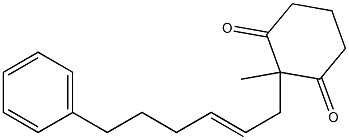 2-Methyl-2-[(E)-6-phenyl-2-hexenyl]cyclohexane-1,3-dione Struktur