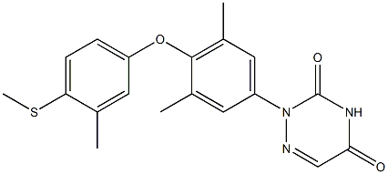 2-[3,5-Dimethyl-4-[3-methyl-4-(methylthio)phenoxy]phenyl]-2,3,4,5-tetrahydro-1,2,4-triazine-3,5-dione Struktur