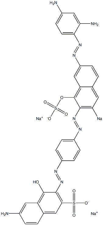 6-Amino-3-[[4-[[7-[(2,4-diaminophenyl)azo]-1-hydroxy-3-sodiosulfo-2-naphthalenyl]azo]phenyl]azo]-4-hydroxynaphthalene-2-sulfonic acid sodium salt Struktur